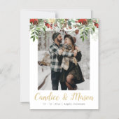 HOLLY Photo Winter Kerstmis Save the Date Magnet Magnetische Uitnodiging (Voorkant)
