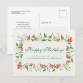 Holly Pine & Berry | Vakantie Groeten Briefkaart (Voorkant / Achterkant)