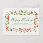 Holly Pine & Berry | Vakantie Groeten Briefkaart (Voorkant)