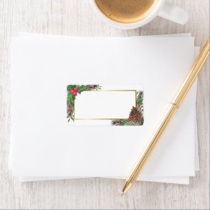 Holly & Pine Blank DIY Print Holiday Adres Etiket