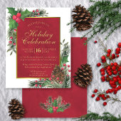 Holly & Pine BUDGET Holiday Party Uitnodiging