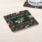 Holly & Pine Celebration Kartonnen Onderzetters (Gebogen)