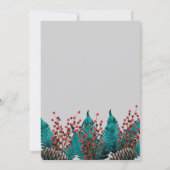 Holly Pine Cone Bouquet Gold Border kerst Kaart (Achterkant)