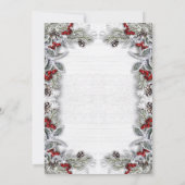 Holly & Pine Cones Branch Rustic Kerstparty Kaart (Achterkant)
