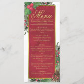 Holly & Pine Elegante Kerstvakantie bruiloft Menu (Voorkant)