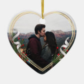 Holly & Pine Gold Lijst Foto 1 e mas samen Keramisch Ornament (Voorkant)