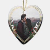 Holly & Pine Gold Lijst Foto 1 e mas samen Keramisch Ornament (Links)