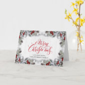 Holly & Pine Rustic kerst Corporate Greeting C Kaart (Gele Bloem)