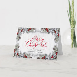 Holly & Pine Rustic kerst Corporate Greeting C Kaart