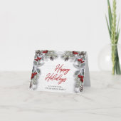 Holly & Pine Rustic kerst Corporate Greeting Kaart (Voorkant)