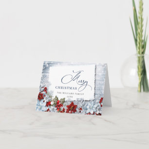 Holly & Pine Rustic kerstgroet Feestdagen Kaart