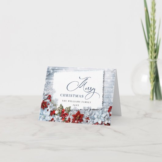 Holly & Pine Rustic kerstgroet Feestdagen Kaart (Voorkant)