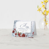 Holly & Pine Rustic Wenskaart voor kerstmis Kaart (Gele Bloem)