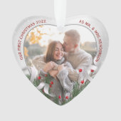 Holly & Pine Silver Lijst Foto-Passen getrouwd 1e  Ornament (voorkant)