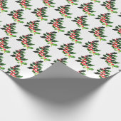 Holly Pine Tree Woodland Xmas Schattigee waterverf Cadeaupapier (Hoek)