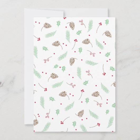 Holly & Pine Vrolijk klein kerstfeest Kaart (Achterkant)