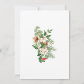 Holly Pine White Floral Winter Wedding Invitation Kaart (Achterkant)