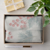 Holly & Pine Winter Botanische Achtergrond Decoupa Tissuepapier (Geschenk)
