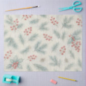 Holly & Pine Winter Botanische Achtergrond Decoupa Tissuepapier (Craft)