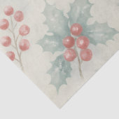 Holly & Pine Winter Botanische Achtergrond Decoupa Tissuepapier (Detail)