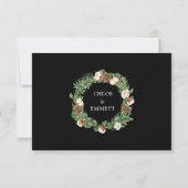 Holly Pine Winter Wedding RSVP maaltijdopties (Achterkant)