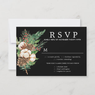 Holly Pine Winter Wedding RSVP maaltijdopties