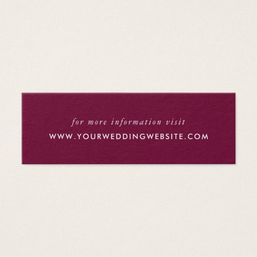 Holly & Pine Winter Wedding Website Insert Card Mini Visitekaartjes (Voorkant)