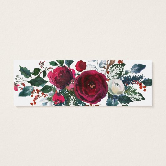 Holly & Pine Winter Wedding Website Insert Card Mini Visitekaartjes (Achterkant)