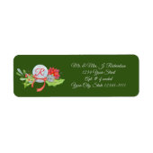 Holly Poinsettia Holiday Return Label (Voorkant)
