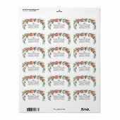 Holly Poinsettia Wreath kerstretour Adres Etiket (Full Sheet)