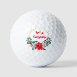 Holly Poinsettia Wreath Merry Everything Holiday Golfballen