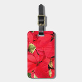 Holly Point Poinsettias Holiday Floral Bagagelabel (Voorkant verticaal)