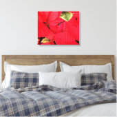 Holly Point Poinsettias Holiday Floral Canvas Afdruk (Insitu (Slaapkamer))