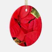 Holly Point Poinsettias Holiday Floral Keramisch Ornament (Rechts)