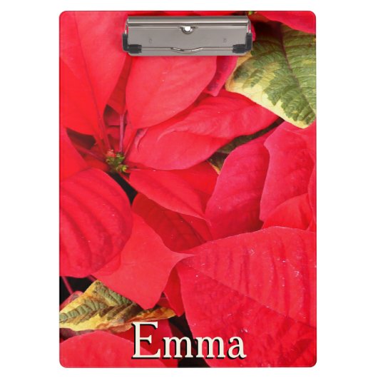 Holly Point Poinsettias Holiday Floral Klembord (Voorkant)