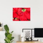 Holly Point Poinsettias Holiday Floral Poster (Thuiskantoor)