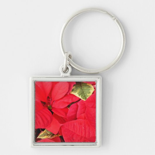 Holly Point Poinsettias Holiday Floral Sleutelhanger (Voorkant)