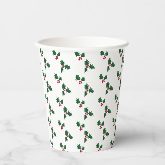 Holly Print Papieren Bekers (Voorkant)
