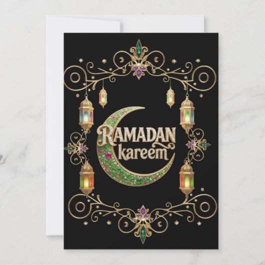 Holly Ramadan zwart en goud Kaart (Voorkant)