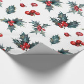 Holly Red Berries Cadeaupapier (Hoek)
