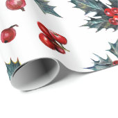Holly Red Berries Cadeaupapier (Rol Hoek)