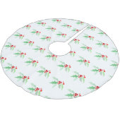 Holly red berries Kerstmis waterverf groen rood Kerstboom Rok (Gekanteld)