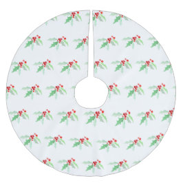 Holly red berries Kerstmis waterverf groen rood Kerstboom Rok