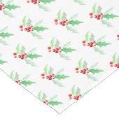 Holly red berries Kerstmis waterverf groen rood Korte Tafelloper (Hoek)