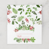 Holly Red Berry kerstbruiloft Plaatskaartje (Buitenkant ongevouwen)