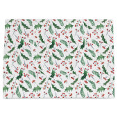 Holly Red Berry-kerstpatroon Groot Cadeauzakje (Voorkant)