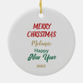 Holly Red Berry Zwart Tan Dachshund Hond Keramisch Ornament (Achterkant)