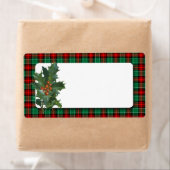  Holly Red Green Plaid Blank vakantielabel Etiket (Insitu)