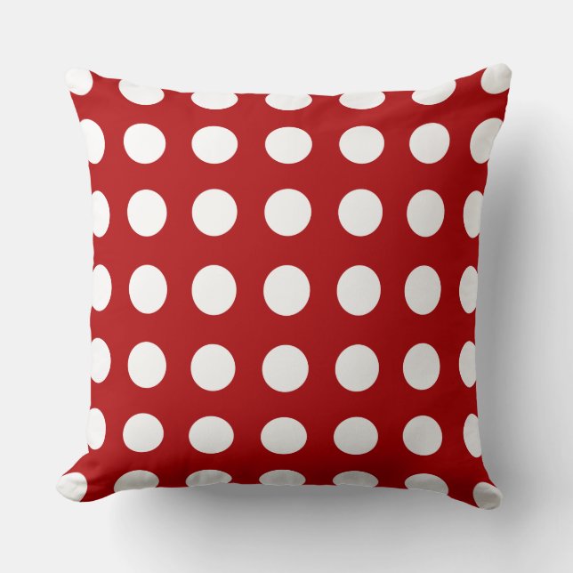 Holly Red Polka Dot Pattern Pillow Kussen (Voorkant)