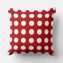 Holly Red Polka Dot Pattern Pillow Kussen